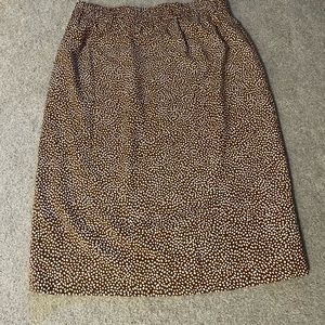 NWT J Crew Factory brown and white polka dot mid skirt in L